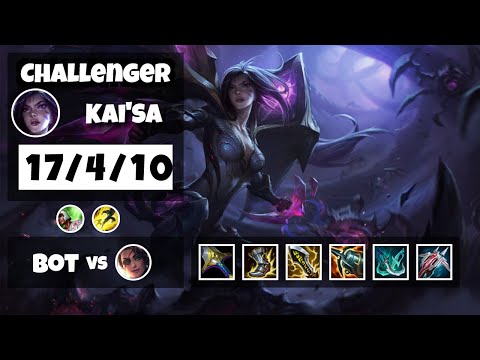 Kai'Sa Bot Lane 11.6 Challenger Gameplay Replay S11 (17/4/10) - KOREAN