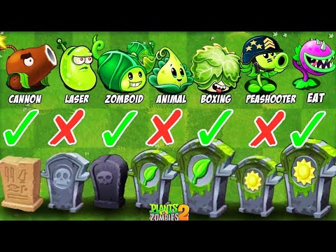 Plants Vs Zombies 2 - Every Plants Vs 99 Gravestones - Which One's Win?