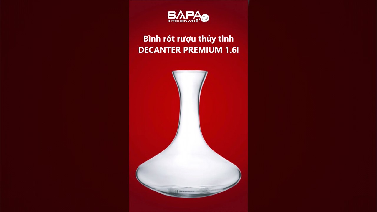 Bình rót rượu thủy tinh, decanter Premium 1.9L