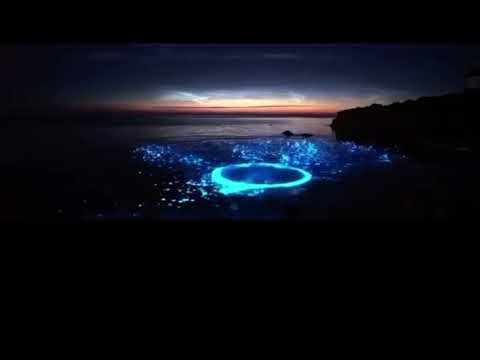 Glowing water with relaxing music