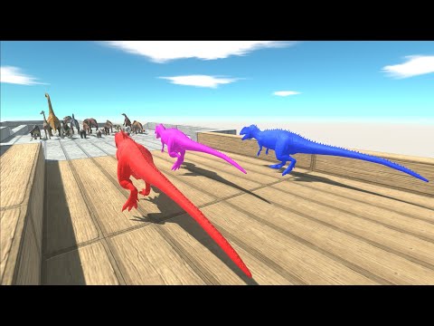 Escape from Neon Carcharodontosaurus Aliens - Animal Revolt Battle Simulator