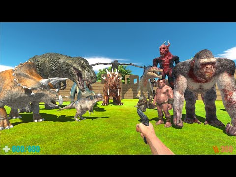 Rescue the Stranded Boat on the Island of Dinosaurs and Dragons - Animal Revolt Battle Simulator