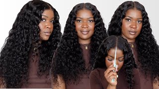 SAVE YOUR EDGES! NO GLUE 5 MINUTE INSTALL! BYE BYE KNOTS WATER WAVE 7X5 WIG FT. UNICE HAIR