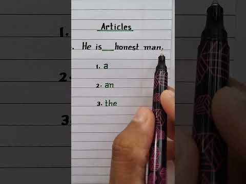 He is ___ honest man | Determiner | Article | Grammar