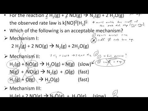 Writing Rate Laws from Elementary Step Mechanisms