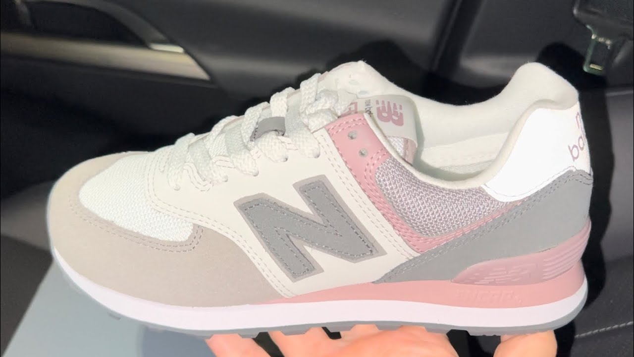 New Balance 574 Grey Pink Womens Shoes