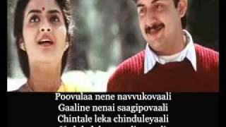 Chinni Chinni Aasa::Telugu Karaoke::Manirathnam's Roja