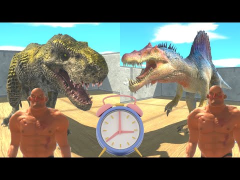 WHO DEFEATS THE HILL GIANTS HORSE FASTER SPINO VS T REX - ANIMAL REVOLT BATTLE SIMULATOR