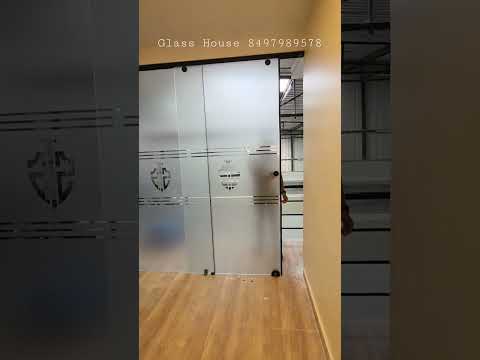 office Glass Sliding Partition doors with logo#latest new #viral #trending #slidingdoors #office#new