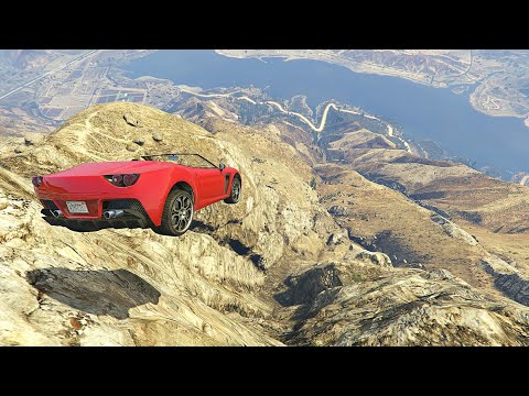 GTA 5 - Cars Cliff Drops & Jumps (GTA 5 Crashes/Ragdolls) Ep.8