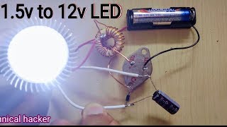 How to make 1.5v to 12v LED bulb Inverter - DIY