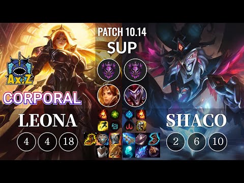 AXIZ Corporal Leona vs Shaco Sup - KR Patch 10.14
