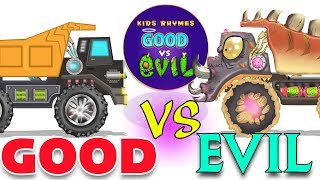 Download lagu Good vs Evil Dump Truck Cartoon Video For Children Videos For Kids And Babies mp3