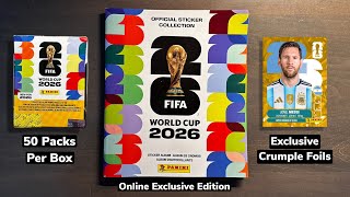 2026 Panini FIFA World Cup Official Sticker Collection 50 Pack Online-Exclusive Box Opening