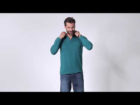 HENSON&HENSON Herren Poloshirt mit Zipper langarm - 239.745 | Vorteilshop