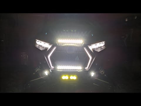 Time to upgrade LIGHTING on our RZR Turbo: Hood light bar, bumper bar, and Yellow fog lights.