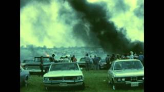 Car catches fire at 1974 Willie Nelson Picnic (Super 8 footage)