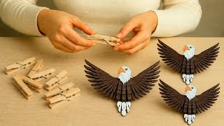 🦅 Turn Clothespins into a Beautiful Eagle | DIY Home Decoration | Easy Craft Idea 