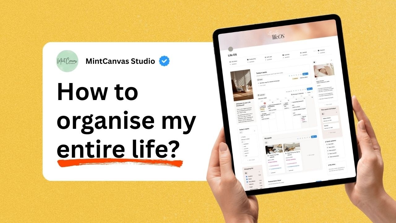 Fastest way to organise your life in 2026 - Notion Life Planner