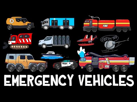 Emergency Vehicles 4 | Police Car, Ambulance, Fireboat, Ladder Truck | DinoJordan