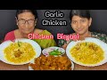 😋 GARLIC CHICKEN WITH CHICKEN BIRYANI || FOOD NINJA EATING