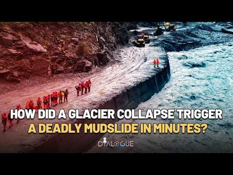 How did a glacier collapse trigger a deadly mudslide in minutes?