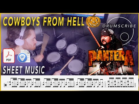 Cowboys from Hell - Pantera | DRUM SCORE Sheet Music | #23 DRUMSCRIBE
