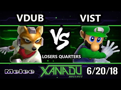 S@X 255 SSBM - Vdub (Fox, Falco) Vs. Vist (Luigi) - Smash Melee Losers Quarters