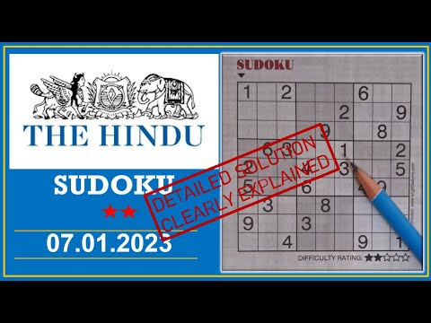 How to Solve 2 Star Hindu  Sudoku Jan 07,  2023 -  Step By Step Solution