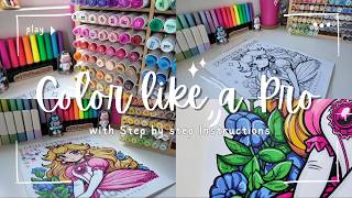 Color with me! 🖍️ Step-by-step Princess Peach using Ohuhu Markers 🌺🌸