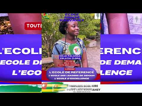 1ère du Togo BAC2 2025 Mlle PALANGA Pelatia Kassandra Flora de Ecole Kouvahey by DYS Inter Pictures