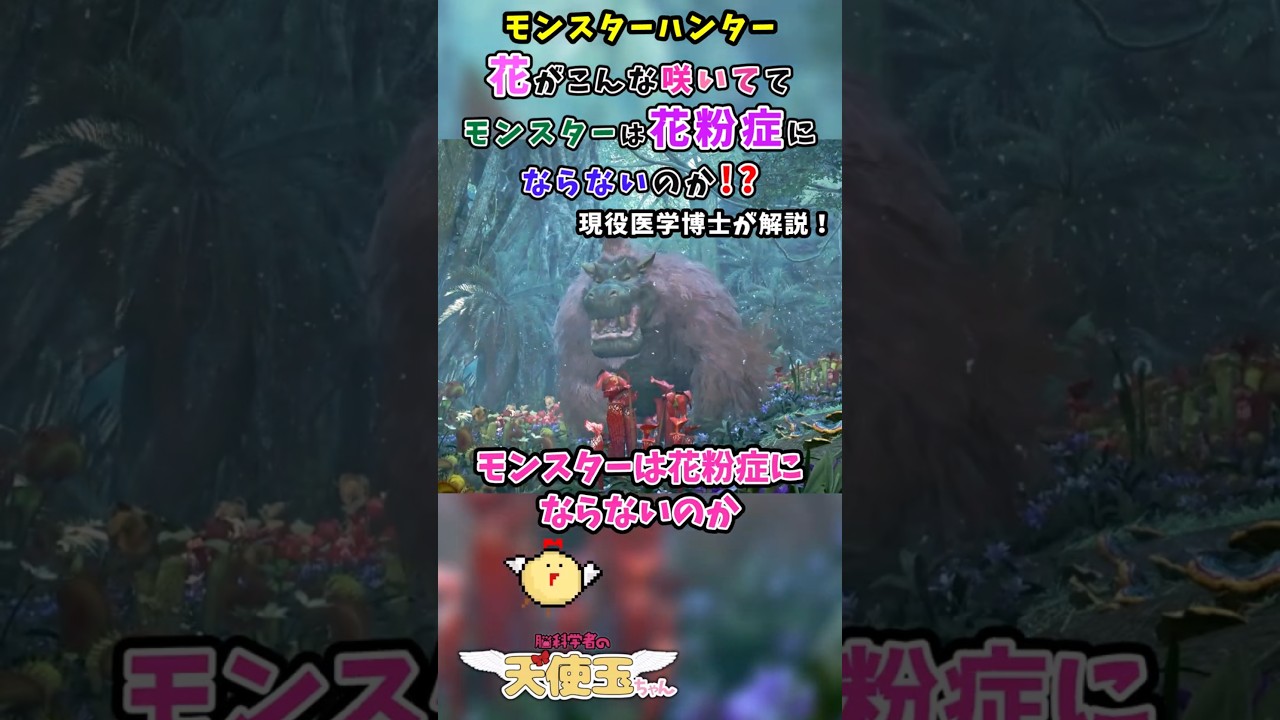 【モンハンワイルズ】モンスターは花粉症だいじょうぶなのか！？現役医学博士が解説！ #モンハンワイルズ #モンスターハンターワイルズ #shorts #天使玉ちゃん
