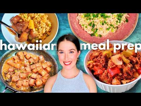 Hawaiian Vegan Meal Prep! 4 Vegan Recipes, Week of Vegan Food! FREE PDF