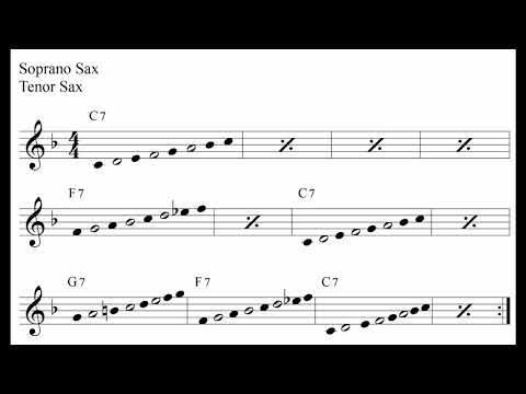 Funk Blues Backing Track for Soprano or Tenor Sax - 98 BPM