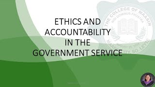 Ethics and Accountability in the Government