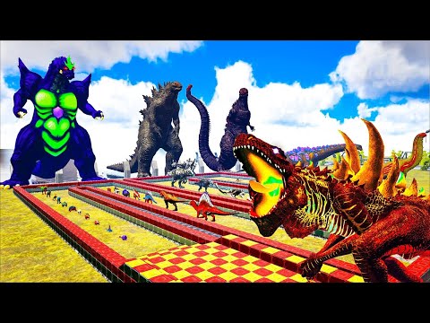 Ark Dinosaur Deathrun Vs Indoraptor Vs Spider T-rex - Ark Creature Survival Evolved