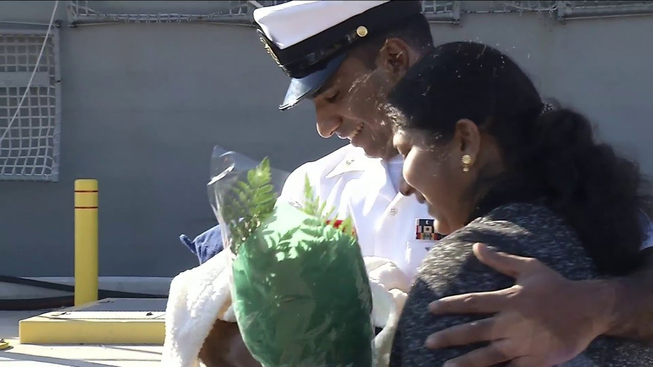 Families greet returning sailors