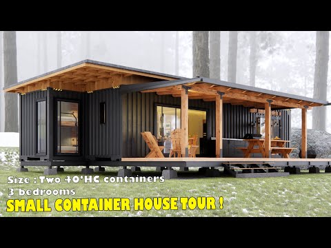 container house tour |  3 bedrooms | Turn two old containers into a beautiful little house