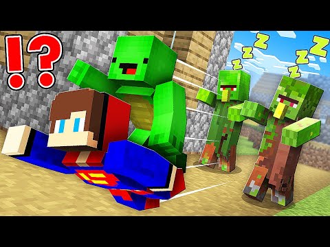 JJ becomes SUPERMAN and SAVES Mikey in Minecraft!