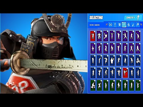 🔥 SAMURAI SCAPPER SKIN SHOWCASE WITH ALL FORTNITE DANCES & EMOTES 😱