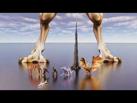 Size comparison of Cloverfield vs Monsterverse