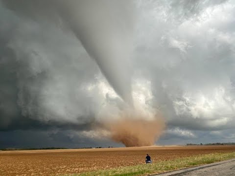 INCREDIBLE Texas Tornadoes! Lockett to Vernon, TX Tornado Fest - April 23rd 2021
