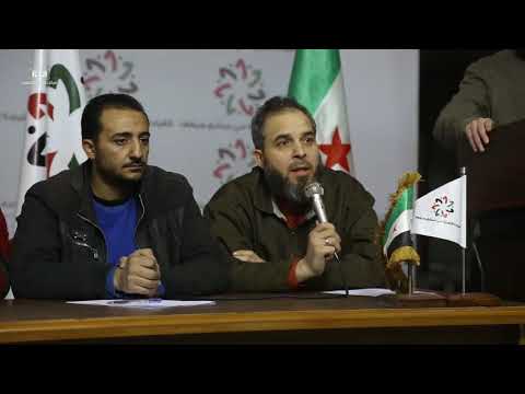 جانب من المؤتمر الصحفي الذي عقدته القيادة الثورية وتم إطلاق غرفة العمليات الأنسانية