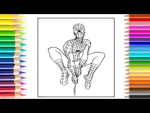 Spider man Coloring Page  Elektronomia _Sky High  Draw and color spider Man original version