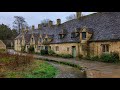 Bibury In The Rain Quiet Cotswold Village Walk Gloucestershire England 4K