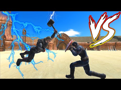 MODS 1 Vs 1 #08 - THOR vs CAPTAIN AMERICA - Animal Revolt Battle Simulator