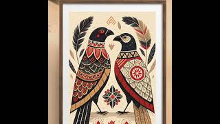 Two Birds - Boho Style Terracota  Wall Art Print  | Boho Poster | Terracotta | Modern Wall Decor