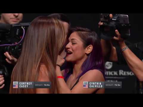Cortney Casey vs. Cynthia Calvillo - Weigh-in Face-Off - (UFC on ESPN: Ngannou vs. Velasquez) r/WMMA