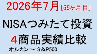 【(55か月目)2026年7月】nisaつみたて投資主要4ファンド同額積立のパフォーマンスデータ紹介