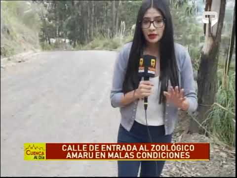 Calle de entrada al zoológico Amaru en malas condiciones